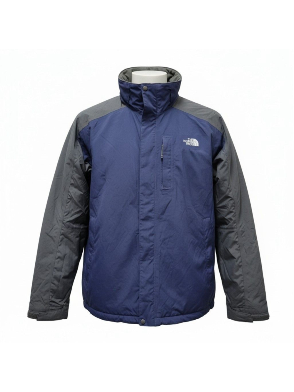 North Face Hyvent Men Blue Long-Sleeves Full-Zip Lined High-Neck Jacket Size XL